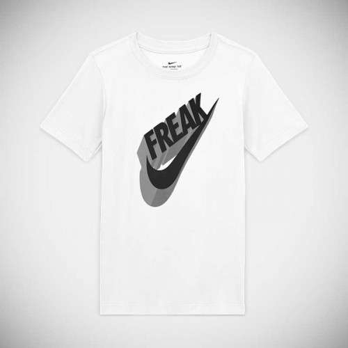 Nike Boy's DRI-FIT GIANNIS FREAK TEE SHIRT White CZ1693 100 Size Large