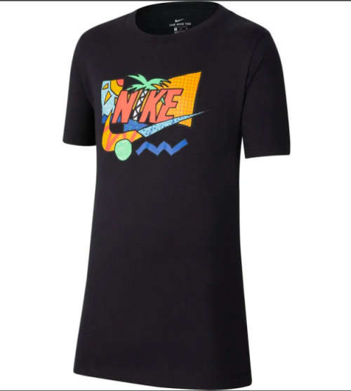 Nike Boy's Futura Palm Kids Tee Shirt Black CZ1840 010 Size Large