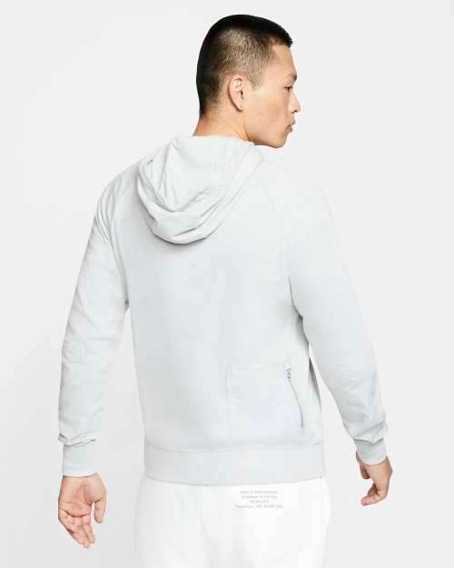 Nike Men's Full Zip Summer Hoodie Grey CI9584 077 Size Medium