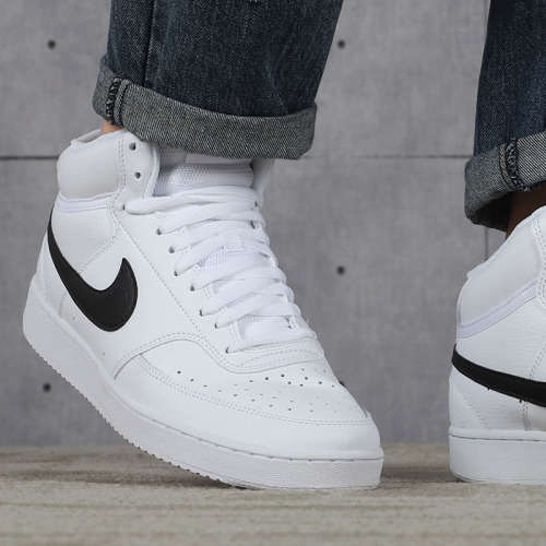 Nike Men's Court Vision Mid Summit White/ Black CD5466 101 Size UK 9 (SA 9)