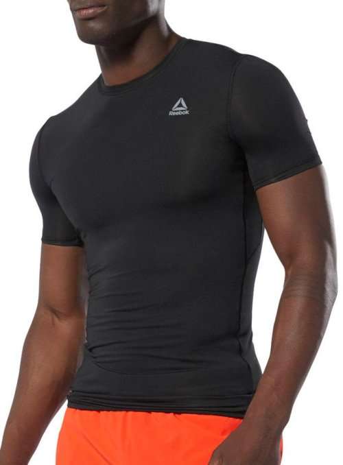 Reebok Men's WORKOUT Compression Short Sleeves Tee Black DP6163 Size Large