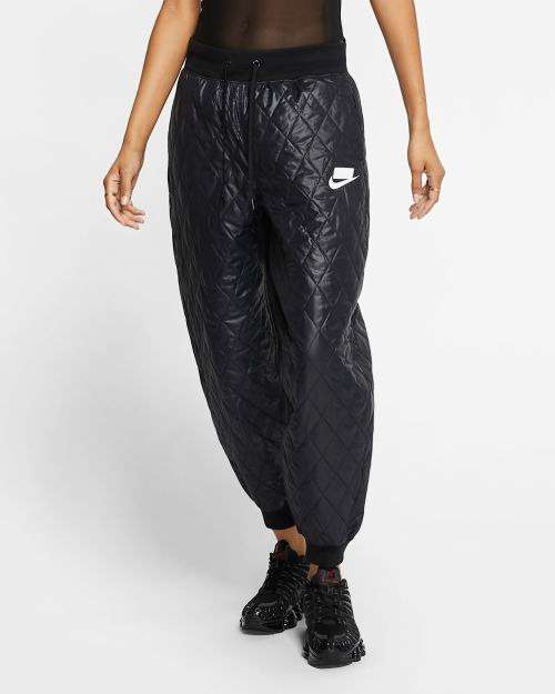 Nike Women's Sportswear Nike Sport Pack Quilted Trousers Black CJ6256 010 Size Medium