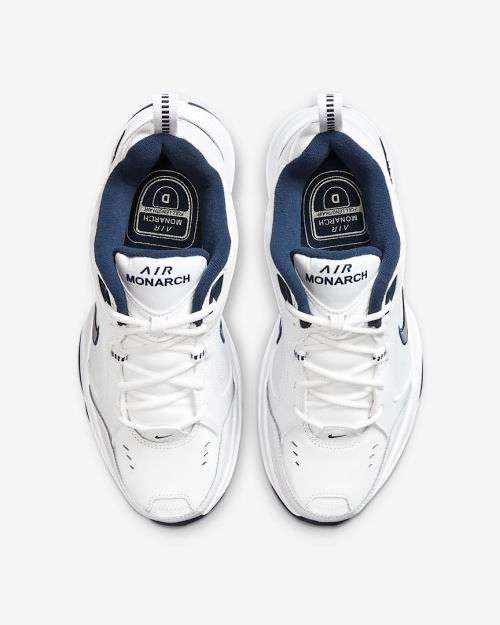 Nike Men's Air MONARCH IV White/ Metallic Silver 415445 102 Size UK 10 (SA 10)