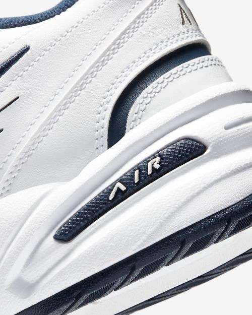 Nike Men's Air MONARCH IV White/ Metallic Silver 415445 102 Size UK 10 (SA 10)