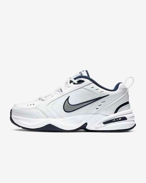 Nike Men's Air MONARCH IV White/ Metallic Silver 415445 102 Size UK 10 (SA 10)