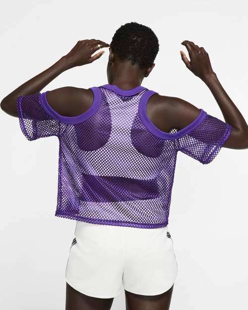NIKE Women's NikeLab Collection Mesh Top Purple AV8289 547 Size Medium