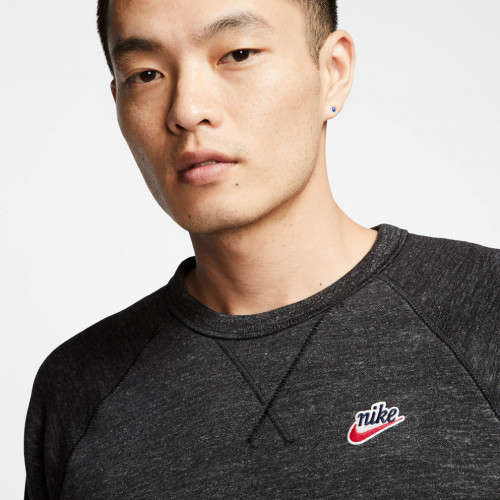 NIKE Men's Heritage Crew Warm  (STD FIT)Sweatshirt Black/Grey CN9681 011 Size Large