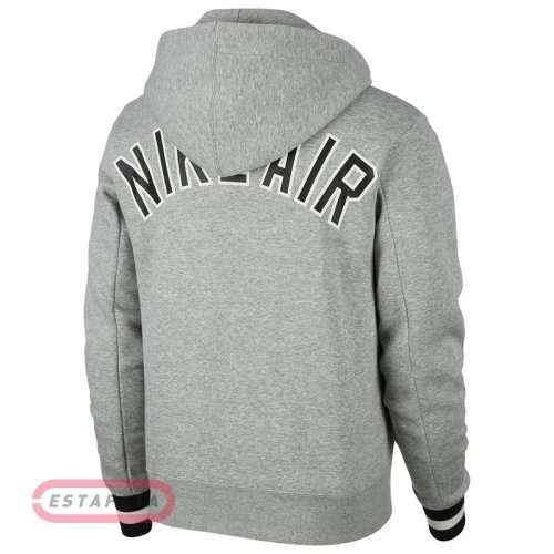 Nike AIR Men's Sportswear Full ZIP Hoodie Fleece Grey (LOOSE FIT) CN9117 063 Size Medium