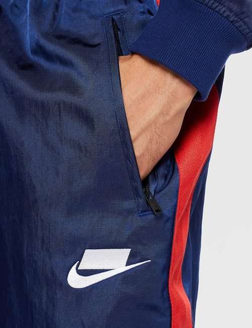 Nike Men's Sportswear Block Futura Crew Sweat Woven 2 Piece Shirt Pant Set AR1642 492 Size Large