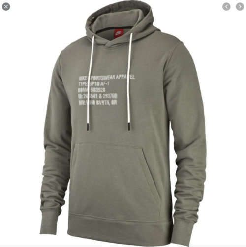Nike Men's Sportswear  AIR FORCE 1 PULLOVER HOODIE STUCCO (STANDARD FIT) AH2020 004 Size Small