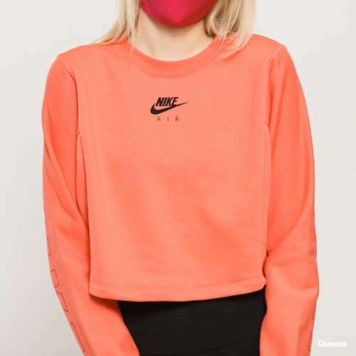Nike AIR Women's Crop Top Crew Sweatshirt Dark Pink CJ3115 814 Size Medium