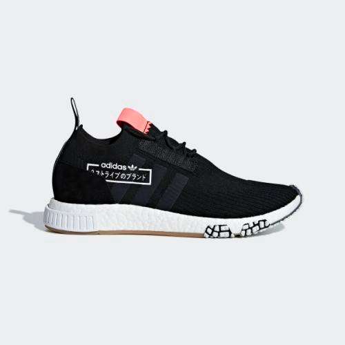 adidas Men's NMD Racer Primeknit Core Black/ Pink BB7041 Size UK 11 (SA 11)