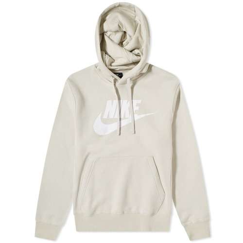 Nike Men's CLUB LOGO Hoodie (Standard Fit) Light Bone BV2973 072 Size Medium