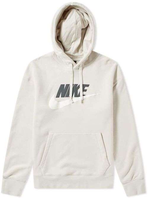 Nike Men's CLUB LOGO Hoodie (LOOSE FIT) Light Bone CN8752 072 Size XL