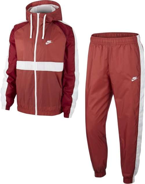 Original Men's Nike 2 Piece Track Suit  Woven Red/ White BV3025 681 Size Large