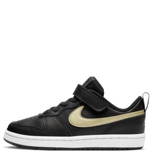 Nike Boy's Court Borough Low 2 PS 'Black Metallic Gold Star' BQ5451 011 Size UK 2 (SA 2)