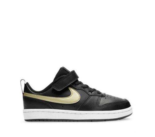 Nike Boy's Court Borough Low 2 PS 'Black Metallic Gold Star' BQ5451 011 Size UK 2 (SA 2)
