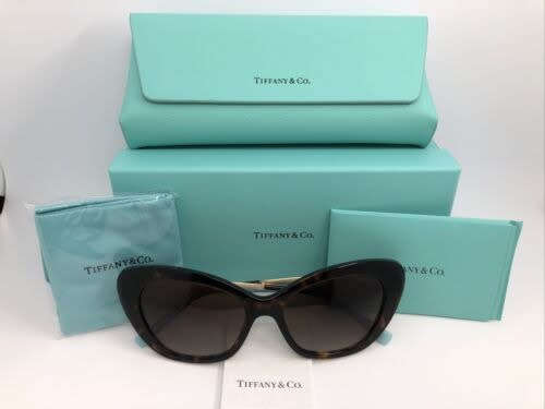 Tiffany & Co Original Women's Cat's Eye Sunglasses Dark Havana/ Brown Gradient TF4158 8015/ 3B