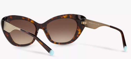 Tiffany & Co Original Women's Cat's Eye Sunglasses Dark Havana/ Brown Gradient TF4158 8015/ 3B