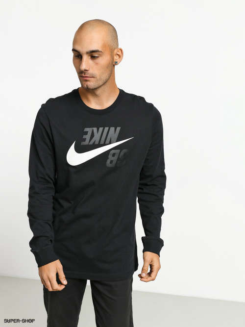 Nike Men's SB Backwards Black Long Sleeve T-Shirt CI7572 010 Size Medium