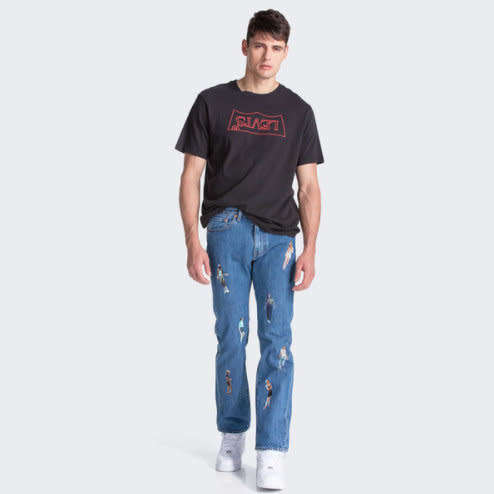 LEVI'S® X STRANGER THINGS LIMITED EDITION 505 REGULAR FIT JEANS Mikey Stone Blue Size 36 x 34
