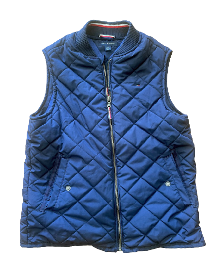 Tommy Hilfiger Girl's Full Zip Puffer Vest Jacket Blue (USED) C587176357 Size Large (12-14)