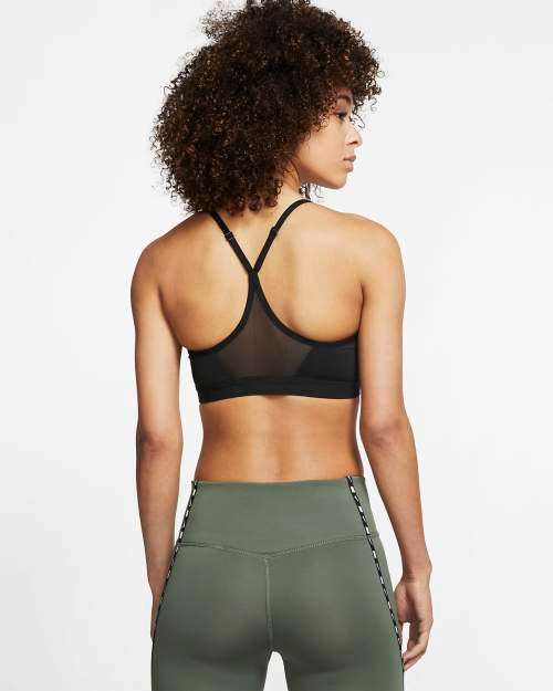 NIKE Women's Indy Light Support Padded Sports Bra Black 878614 011 Size Medium