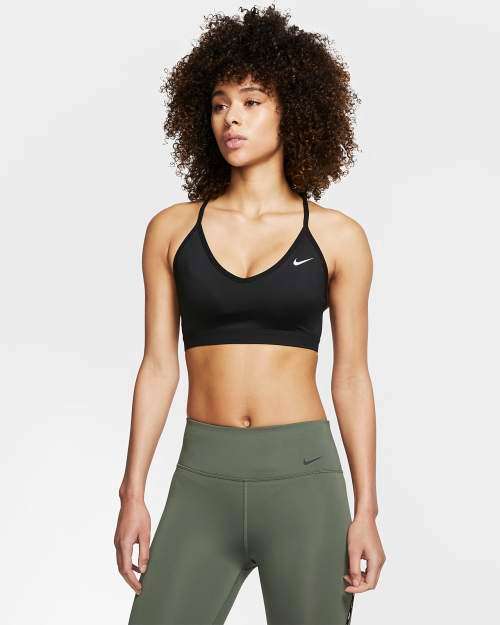 NIKE Women's Indy Light Support Padded Sports Bra Black 878614 011 Size Medium
