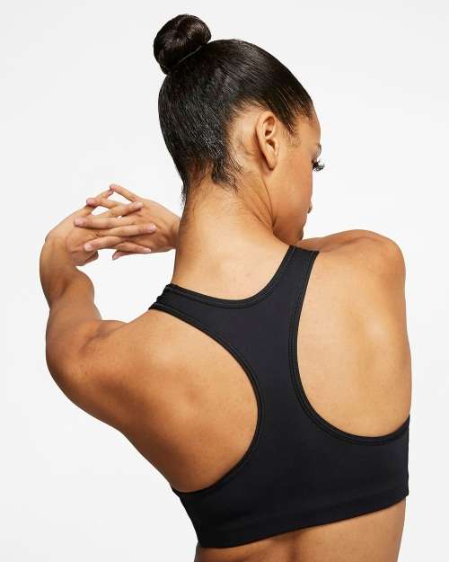 NIKE Women's Dri-FIT Swoosh Medium Support Non-Padded Sports Bra BV3630 010 Size Medium