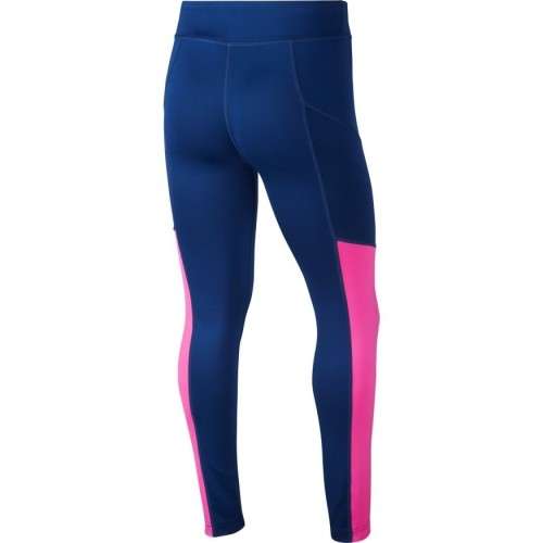 NIKE Girl's Trophy Training Tights Blue Void/Fire Pink CI9940 492 Size Medium