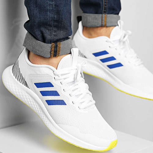 adidas Men's Running FLUIDSTREET  WHITE/ ROYAL BLUE / ACID YELLOW FY8459 Size UK 9 (SA 9)