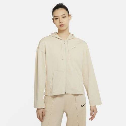 Nike Women's Sportswear Full-Zip Hoodie Cream /Beige (LOOSE FIT) CJ3752 287 Size Medium