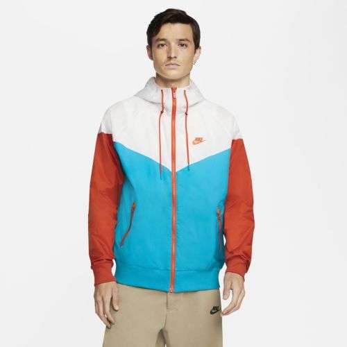 Nike Men's Windrunner Full Zip Hoodie Jacket (Loose Fit) Laser Blue/Summit White AR2191 446 Size XL