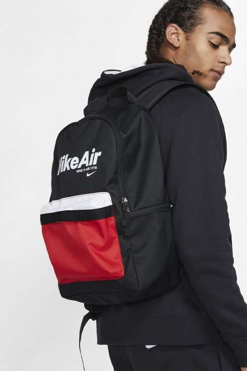 NIKE AIR UNISEX Heritage 2.0 Backpack takes 15" Laptop Black/ Red CT5224 010