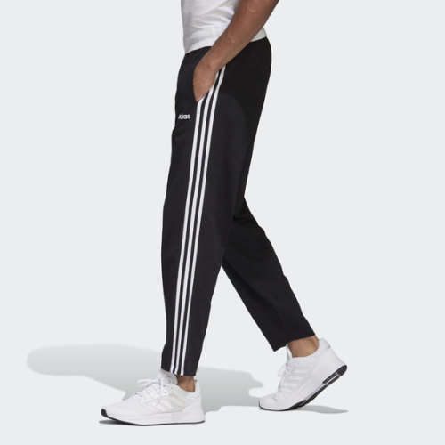 adidas Men's ESSENTIALS 3 STRIPES PANTS Black EW2991 Size Large