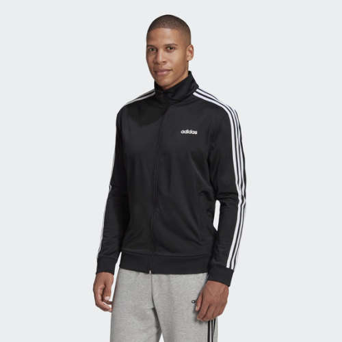adidas Men's ESSENTIALS 3STRIPE TRACK TOP Black EV5887 Size Medium