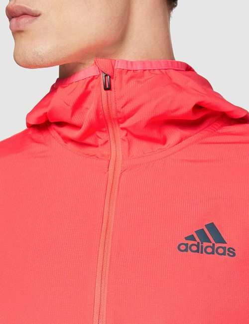 adidas Men's ACTIVATED TECH PRIMEBLUE 1/4 ZIP WINDBREAKER Signal Pink GD5331 Size XL