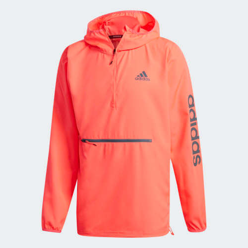 adidas Men's ACTIVATED TECH PRIMEBLUE 1/4 ZIP WINDBREAKER Signal Pink GD5331 Size XL