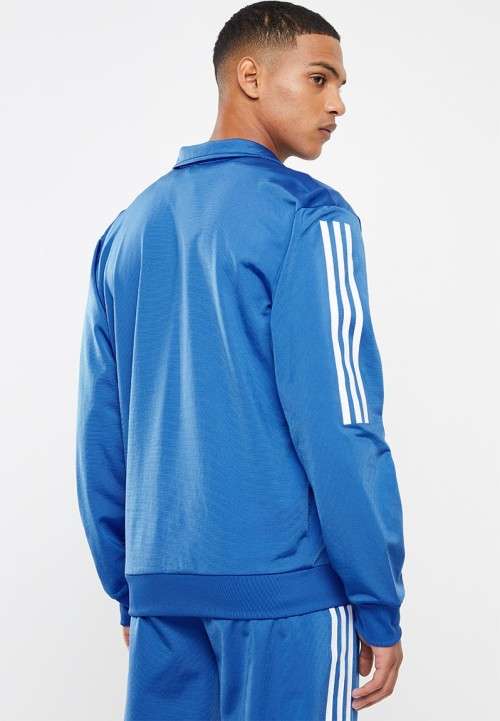 adidas Men's MHD TRICOT TRACKTOP FULL ZIP Blue EV6113 Size Medium