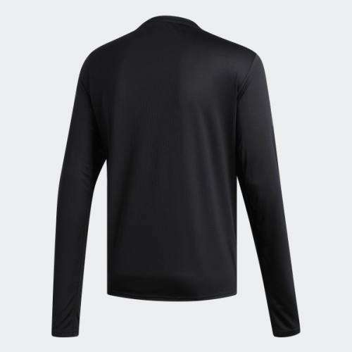 adidas Men's OWN THE RUN TEE Long Sleeves Black DQ2576 Size Large