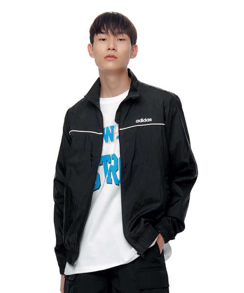 adidas Men's FAVORITES TRACK TOP FULL ZIP Black/White FM6087 Size Large