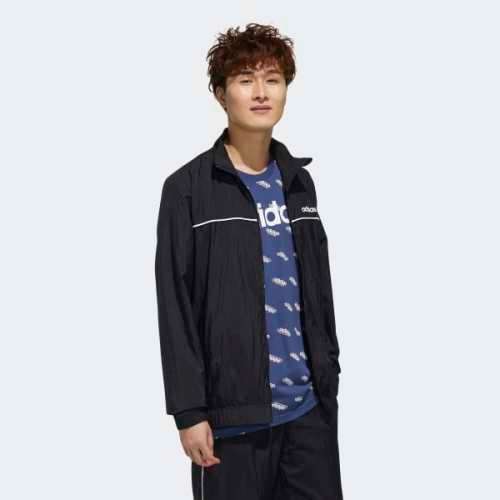 adidas Men's FAVORITES TRACK TOP FULL ZIP Black/White FM6087 Size Large