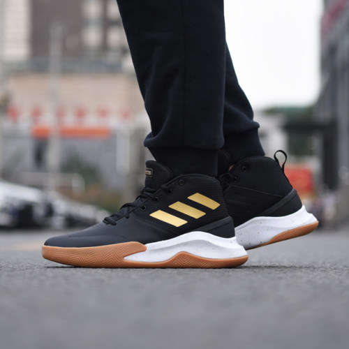 adidas Men's OwnTheGame Core Black / Matte Gold/ Cloud White EE9636 Size UK 12 (SA 12)