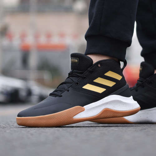 adidas Men's OwnTheGame Core Black / Matte Gold/ Cloud White EE9636 Size UK 12 (SA 12)
