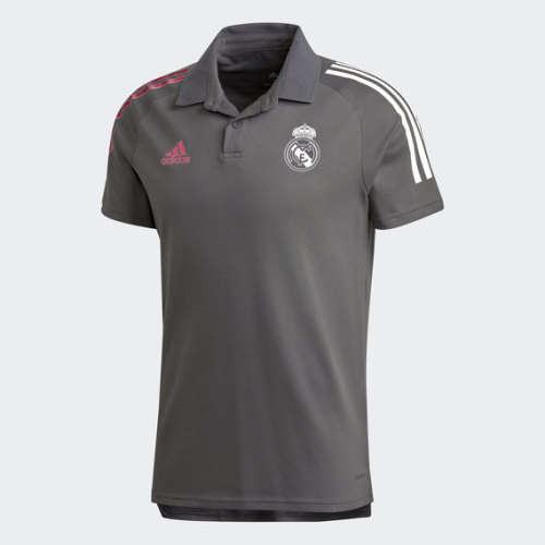 adidas Men's Real Madrid 2020-21 Polo Shirt Grey Official Licensed FQ7857 Size Large