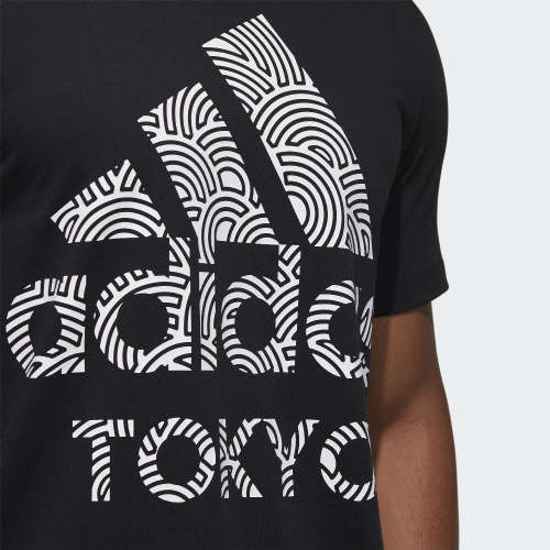 adidas Men's TOKYO PACK SHORT SLEEVE TEE Black / White GD5006 Size Medium