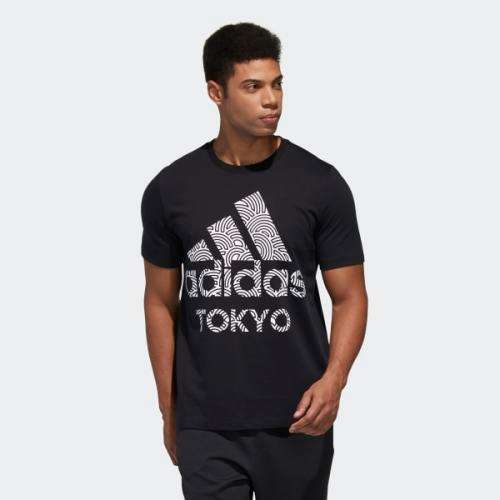 adidas Men's TOKYO PACK SHORT SLEEVE TEE Black / White GD5006 Size Medium