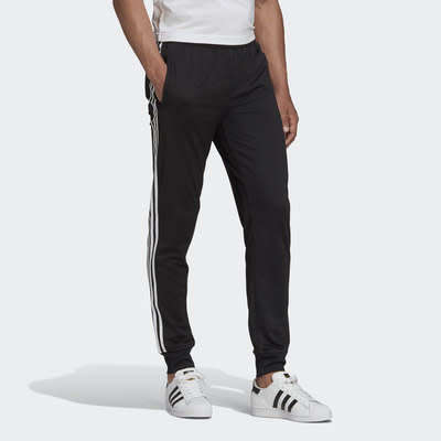 adidas Men's ESSENTIALS 3 STRIPES TRICOT TRACK PANTS Black EV5889 Size Medium