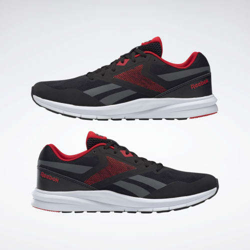 Reebok Men's Runner 4.0 Black/ True Grey 7/ Excellent Red EF7312 Size UK 8 (SA 8)