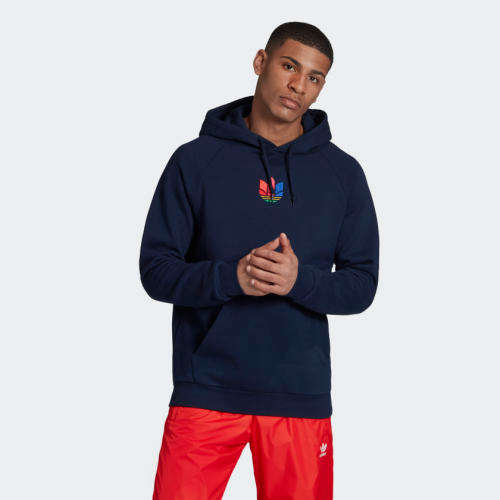 adidas Men's 3D Trefoil Hoodie Navy Blue EW3229 Size Large